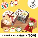 画像1: 【クリスマスプチセット】【クリスマス】マルチギフトS　Xmasタグ付き　10枚入り＠1枚あたり110円 (1)